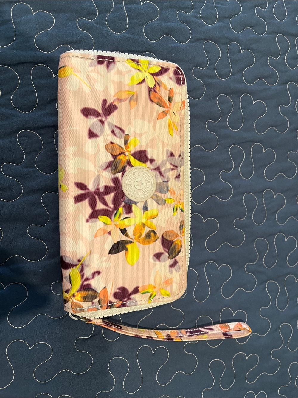 Kipling Floral Zip Wristlet Wallet - Pink Yellow Purple